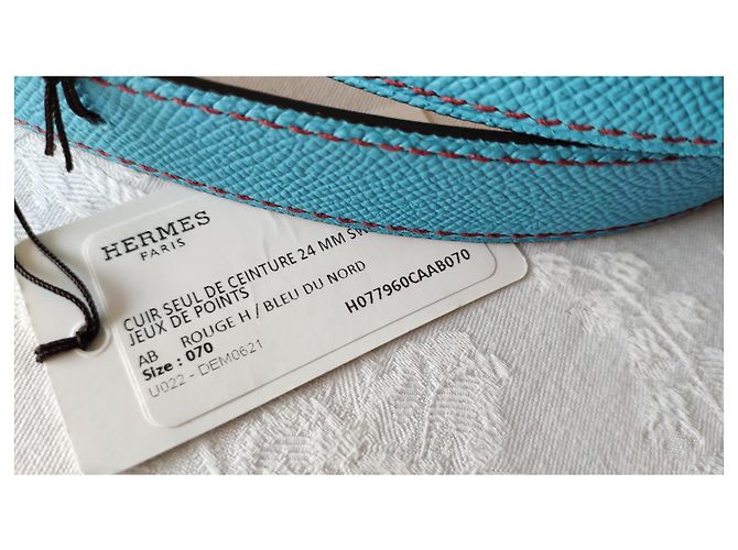 Hermès HERMES LEDERRIEMEN + SCHNALLE JEUX DE POINTS Mehrfarben - Ansicht 3