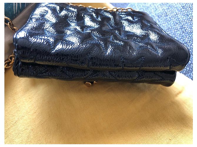 Yves Saint Laurent Tasche Schwarz Lackleder mit Sternnähten - Ansicht 4