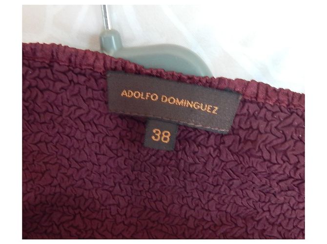 Adolfo Dominguez Plissiertes Viscose Kleid Dunkelrot Bordeaux - Ansicht 3