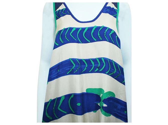 Tsumori Chisato Vestido recto de verano con estampado azul - vista 5