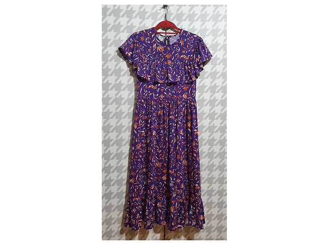 Baum und Pferdgarten Maxikleid Lila Viskose Mehrfarben - Ansicht 3
