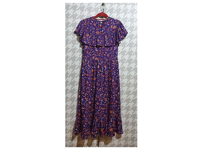Baum und Pferdgarten Maxikleid Lila Viskose Mehrfarben - Ansicht 5