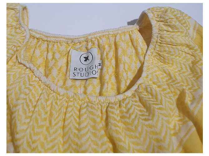 Autre Marque Vestido de algodón amarillo Rough Studios Blanco - vista 2