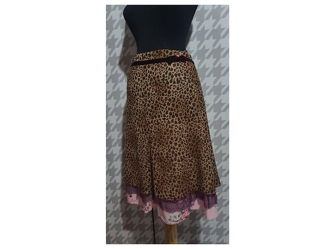 Autre Marque Falda Orwell de seda con estampado de leopardo Multicolor - vista 2