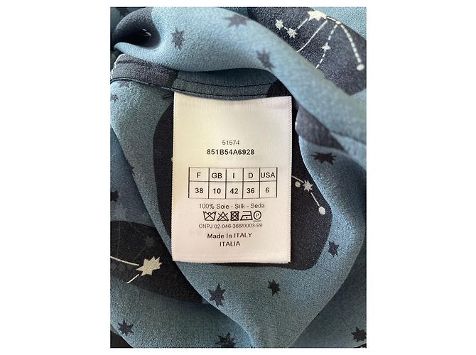 Tunica Dior Classic in seta blu - vista 5