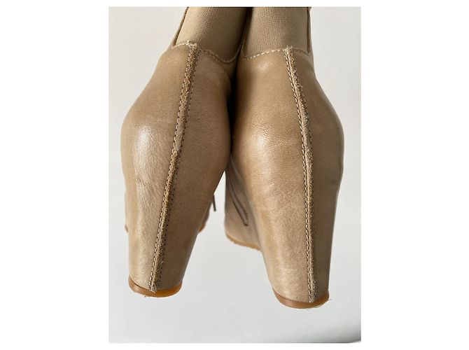 Maison Martin Margiela Botines de cuña beige - vista 2