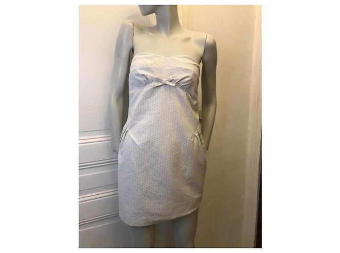 Vestido palabra de honor Twin Set de algodón blanco - vista 2