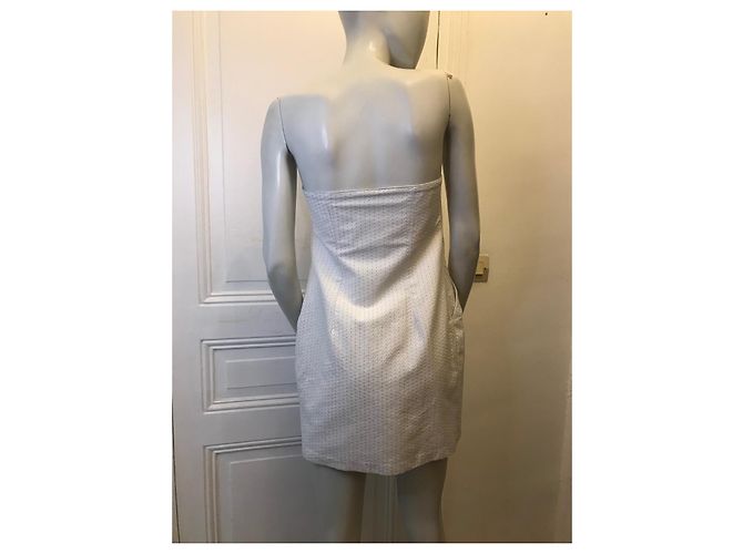 Vestido palabra de honor Twin Set de algodón blanco - vista 3