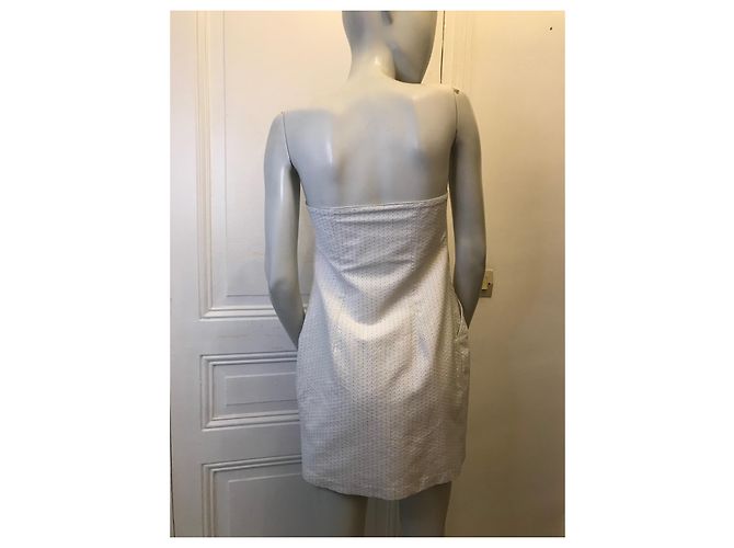 Vestido palabra de honor Twin Set de algodón blanco - vista 4