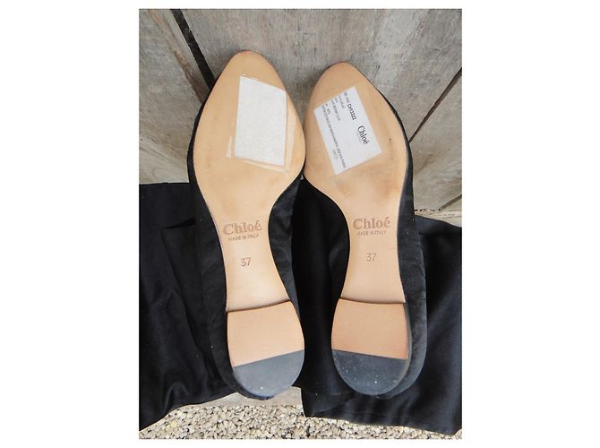 Botas chloé de raso y piel p 37 Nueva condición Negro - vista 2