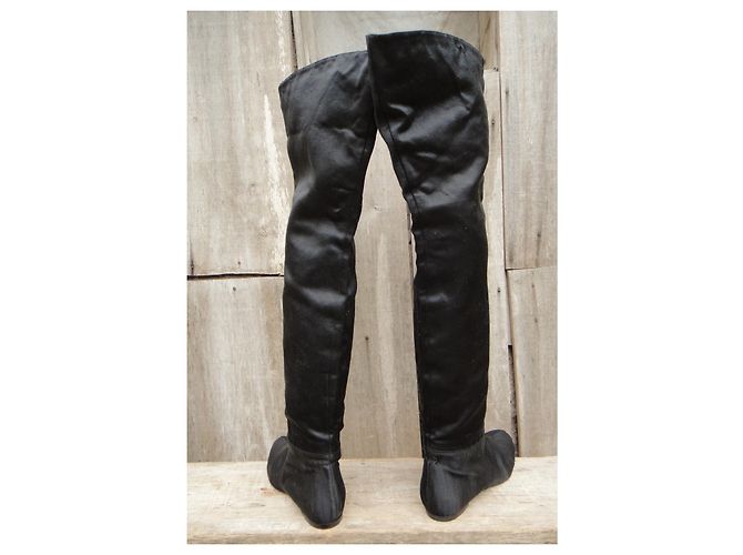 Botas chloé de raso y piel p 37 Nueva condición Negro - vista 3