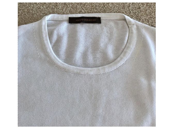 Weißer Baumwollpullover Kurze Ärmel Adolfo Dominguez T. L-XL - Ansicht 2
