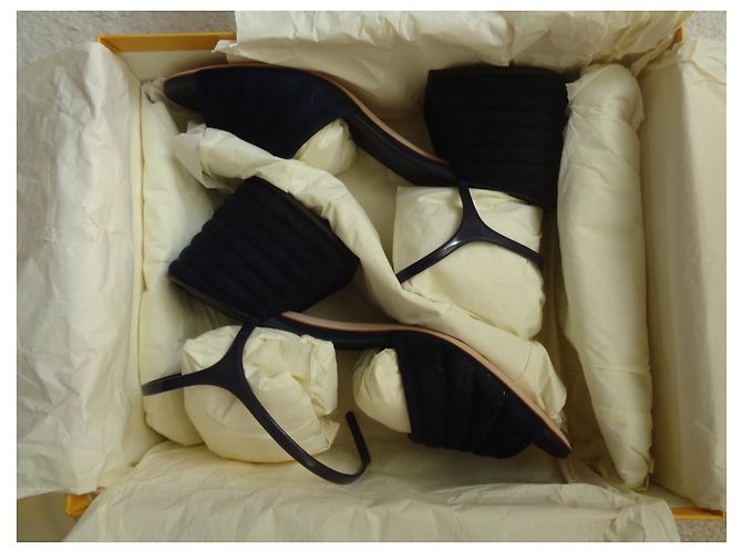 Fendi Suede Ankle-Strap Sandals Blue - view 5