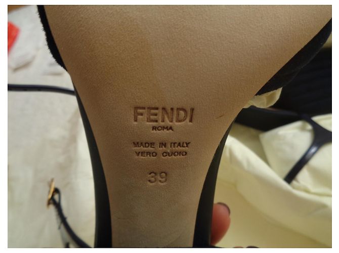 Fendi Suede Ankle-Strap Sandals Blue - view 6
