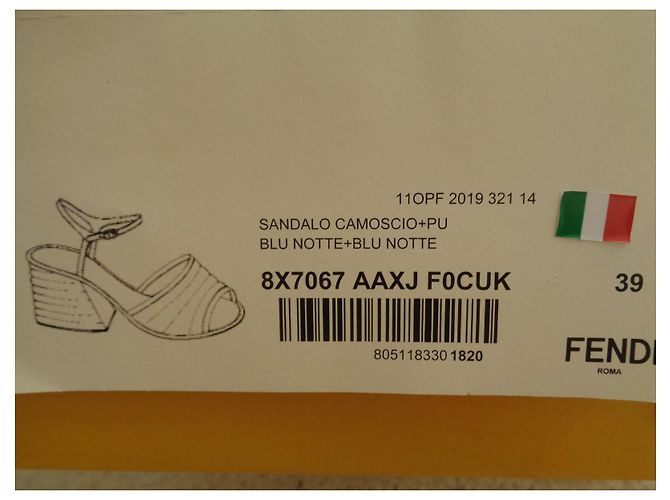 Fendi Suede Ankle-Strap Sandals Blue - view 9