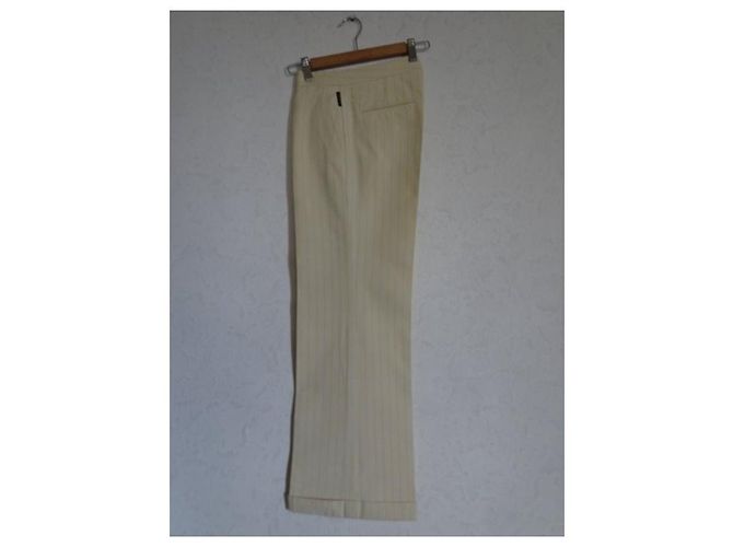 PANTALONES DE RAYAS DE ALGODÓN MONCLER Beige Amarillo - vista 2