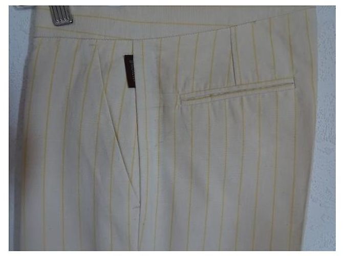 PANTALONES DE RAYAS DE ALGODÓN MONCLER Beige Amarillo - vista 3