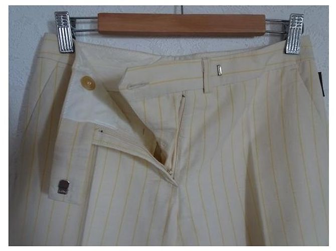 PANTALONES DE RAYAS DE ALGODÓN MONCLER Beige Amarillo - vista 4