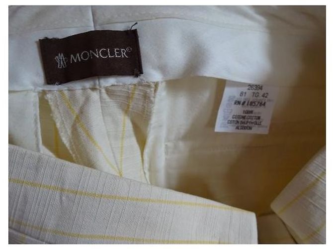 PANTALONES DE RAYAS DE ALGODÓN MONCLER Beige Amarillo - vista 5