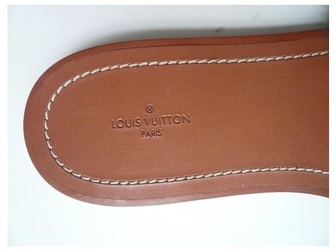 LOUIS VUITTON - Mules Vison - Ciabatta Lock it flat Vison T39IT Caramello - vista 3