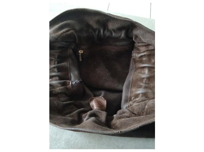 Borsa Longchamp in nubuck marrone scuro - vista 6