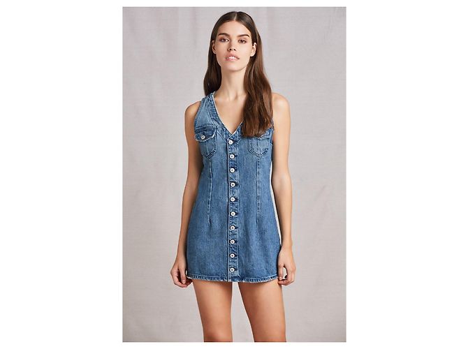 Autre Marque Minivestido em jeans Tularosa Zoe Azul - vista 5
