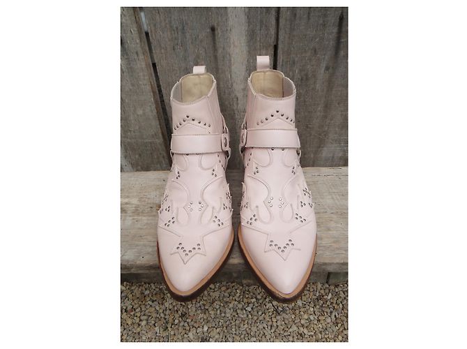Autre Marque Botas Morobé de cuero rosa con tachuelas 37 - vista 2