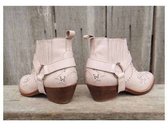 Autre Marque Botas Morobé de cuero rosa con tachuelas 37 - vista 3