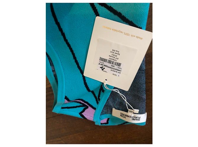 Diane Von Furstenberg Vestido longo envoltório Azul claro - vista 2