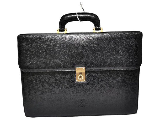 Loewe Briefcase Black Leather ref.319923 - Joli Closet