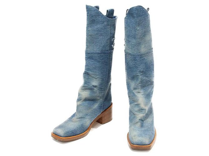 BOTAS CHANEL CAVALIERE Azul - vista 2