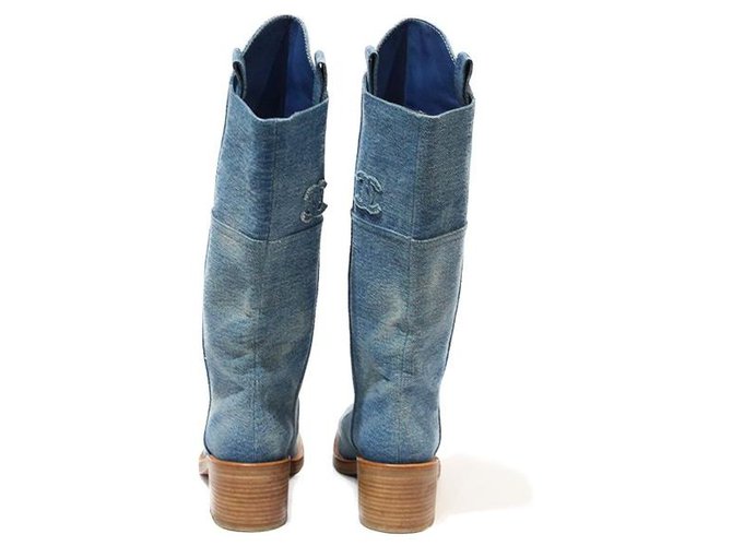 BOTAS CHANEL CAVALIERE Azul - vista 3