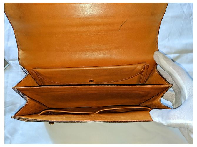 Borsa a mano Hermès Piano in coccodrillo Porosus marrone - vista 5