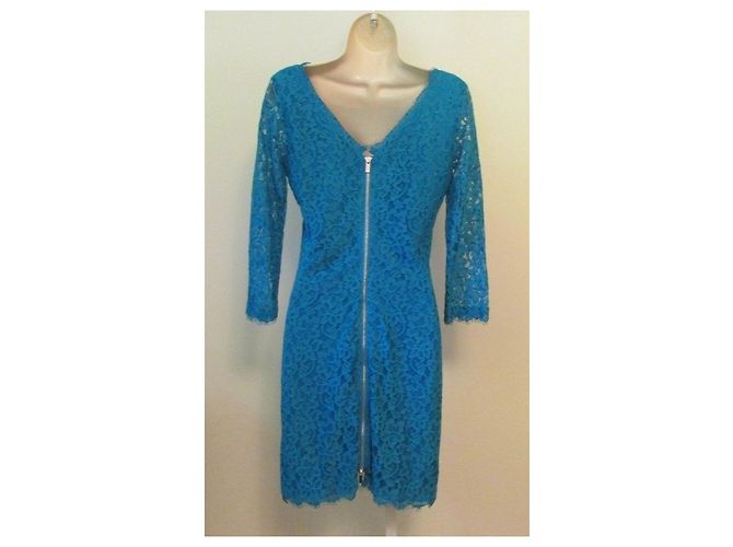 Diane Von Furstenberg DvF Zarita Spitzenkleid hellblau/türkis - Ansicht 3