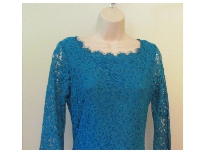 Diane Von Furstenberg DvF Zarita Spitzenkleid hellblau/türkis - Ansicht 5
