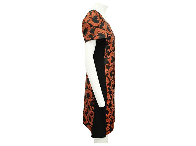 Tsumori Chisato Vestido Preto com Decorações Laranja - vista 4