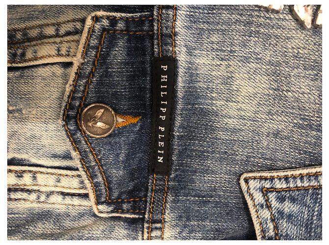 Philipp Plein Jeansjacke Blau - Ansicht 15