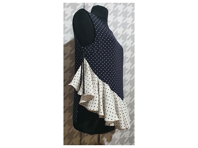 JW Anderson Bluse Polka Dot Schwarz Weiß - Ansicht 2