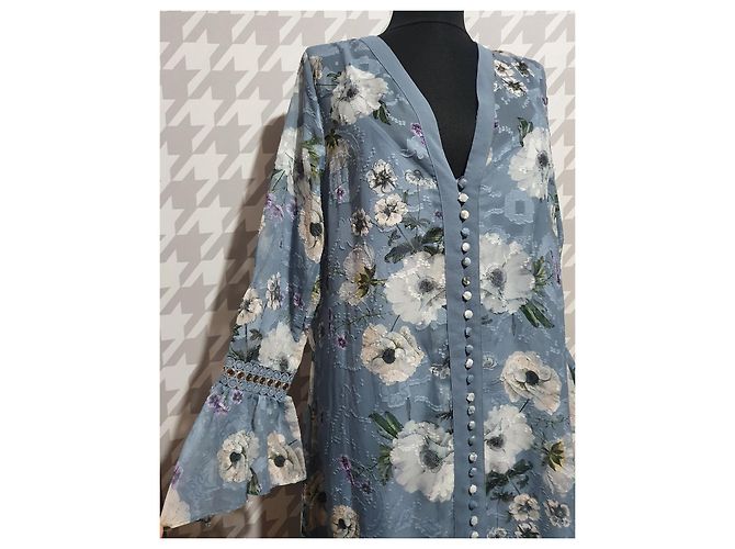 Autre Marque We Are Kindred Tabitha Hemdkleid blau floral Mehrfarben - Ansicht 2