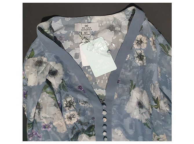 Autre Marque We Are Kindred Tabitha Hemdkleid blau floral Mehrfarben - Ansicht 6