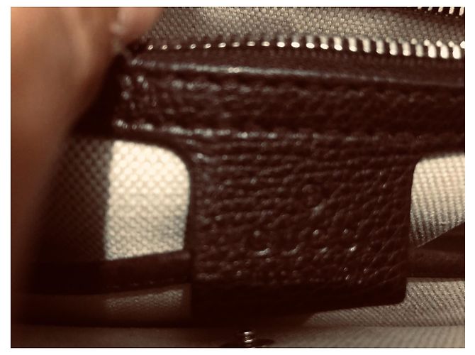 Bolsa de mão Gucci em couro marrom com alça de bambu - vista 7