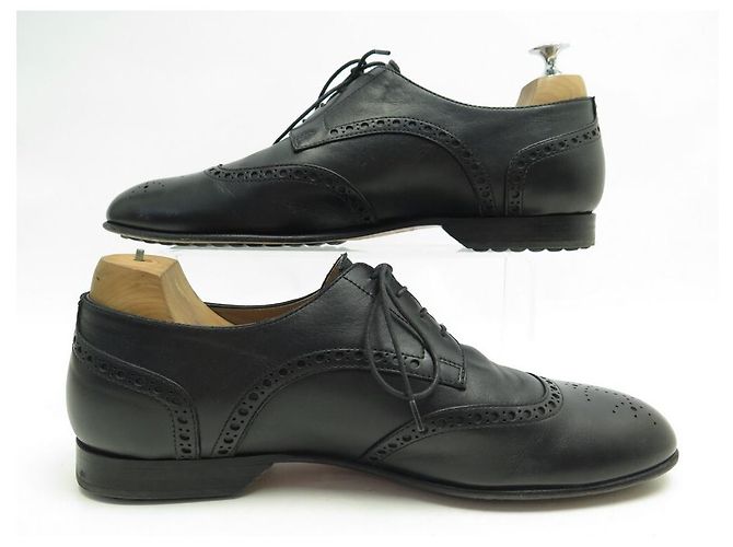 Hermès SCARPE HERMES DERBY BOUTS FLEURIS 42 Scarpe in pelle nera Nero - vista 2