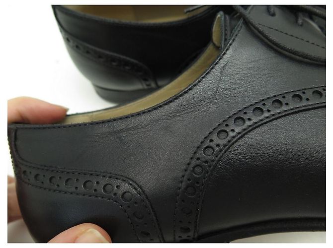 Hermès SCARPE HERMES DERBY BOUTS FLEURIS 42 Scarpe in pelle nera Nero - vista 7