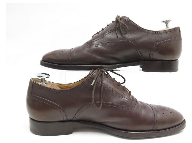 Hermès HERMES RICHELIEU SCARPE CON PUNTA FLOREALE 41 scarpe in pelle marrone - vista 2