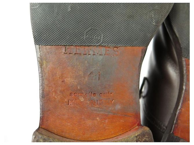 Hermès HERMES RICHELIEU SCARPE CON PUNTA FLOREALE 41 scarpe in pelle marrone - vista 4