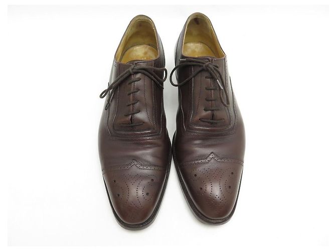 Hermès HERMES RICHELIEU SCARPE CON PUNTA FLOREALE 41 scarpe in pelle marrone - vista 5