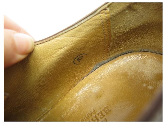Hermès HERMES RICHELIEU SCARPE CON PUNTA FLOREALE 41 scarpe in pelle marrone - vista 7