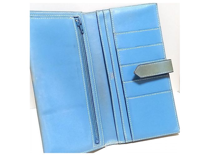 Hermès Hermes Bearn Bifold Geldbörse Blau - Ansicht 3