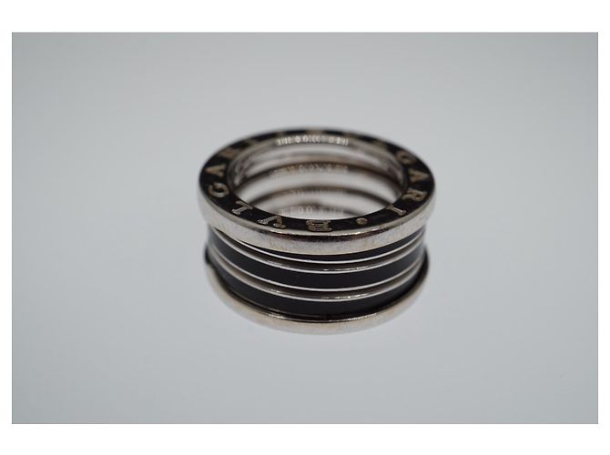 Bulgari Bvlgari B..Null1 3-band Schwarzer Emaillering aus Weißgold Silber - Ansicht 12