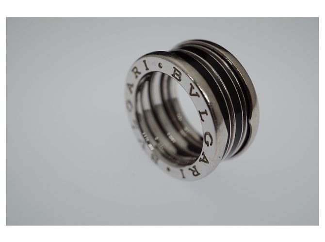 Bulgari Bvlgari B..Null1 3-band Schwarzer Emaillering aus Weißgold Silber - Ansicht 4
